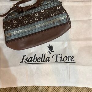 Isabella Fiore Elegant Brown and Gray Shoulder Bag